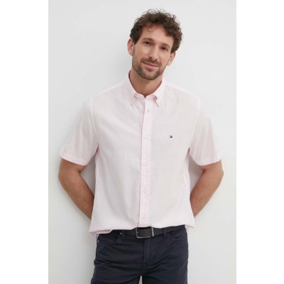 Tommy Hilfiger bavlněná košile regular s límečkem button-down MW0MW33809 růžová