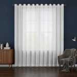 Dekorační dlouhá záclona s kroužky s jemnou stukturou STELLA 350x250 cm bílá MyBestHome – Hledejceny.cz