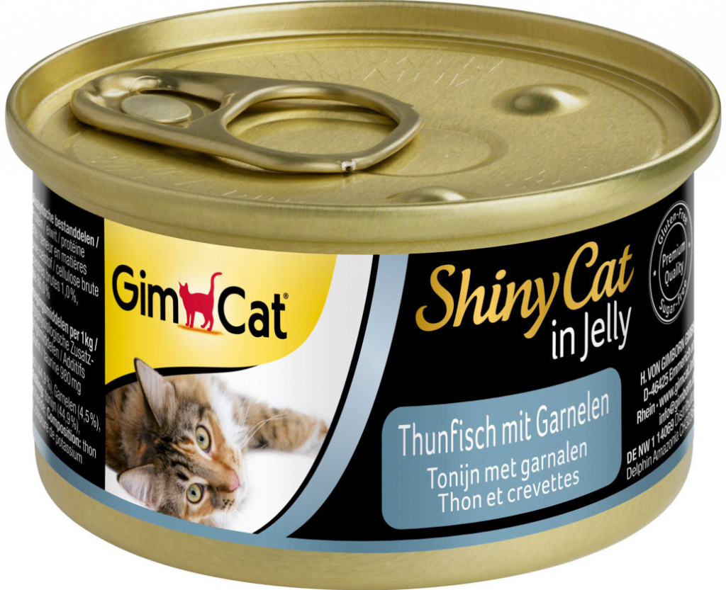 GimCat ShinyCat tuňák s krevetami 6 x 70 g