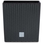 Prosperplast RATO LOW Květináč 20x20x20,2 cm ratan antracit – Sleviste.cz