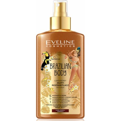 Eveline Cosmetics Brazilian body luxusní zlatý rozjasňvovač na tělo 150 ml