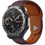 VSECHNONAMOBIL 121591 xDfind LEATHER Kožený řemínek pro Amazfit T-Rex 3 JUJUBE RED – Sleviste.cz