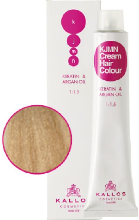 Kallos KJMN s keratinem a arganovým olejem 9.0 Very Light Blond Cream Hair Colour 1:1.5 100 ml