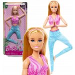 Barbie v pohybu Blondýnka v modrých legínách HRH27 – Zboží Dáma