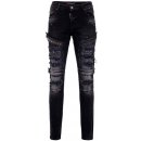 Cipo & Baxx kalhoty pánské CD555 black slim fit černá