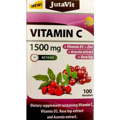 JutaVit Vitamin C 1000 mg se šipkami a acerolou tablet extra 100 ks – Hledejceny.cz