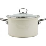 BELIS Smaltovaný hrnec se skleněnou poklicí 20 cm 3,6 l ECO-CERAMIC krémový 41520-099DD8N3 – Sleviste.cz