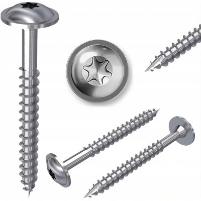 Vruty do dřeva 6x120 tesařské Torx TX25 nerezové A2 talířové 100 Ks – Hledejceny.cz