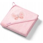 BabyOno osuška s kapucí 100 x 100 cm Motýl RŮŽOVÁ – Sleviste.cz