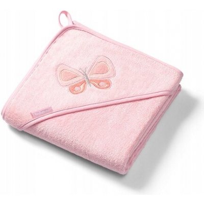 BabyOno osuška s kapucí 100 x 100 cm Motýl RŮŽOVÁ – Sleviste.cz