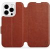 Pouzdro a kryt na mobilní telefon Apple Mobiwear flip Apple iPhone 15 Pro - C_BRS Brown&Gray