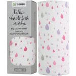 T-TOMI Accessories s.r.o. Velká bavlněná TETRA osuška pink drops / růžové kapky – Zboží Dáma