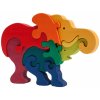 Dřevěná hračka Fauna Puzzle Slon rodinka masiv