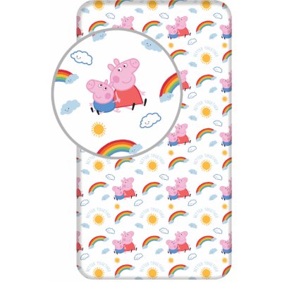 Jerry Fabrics bavlna napínací prostěradlo Prasátko Peppa "PEP132" 90x200x25 – Zboží Mobilmania