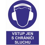 Vstup jen s chrániči sluchu samolepící vinylová fólie A4 (297 x 210 mm) – Sleviste.cz