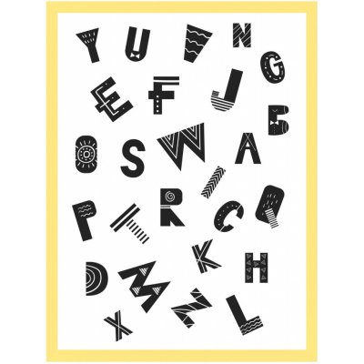 Plakát Dětská abeceda_2 40X50 cm + žlutý rám – Zboží Mobilmania