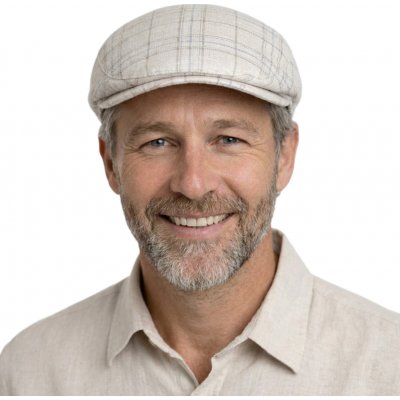 Fiebig Headwear since 1903 pánská letní bekovka bavlna a len béžová – Zboží Dáma