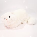 Kočka ležící bílá 42 cm – Zboží Mobilmania