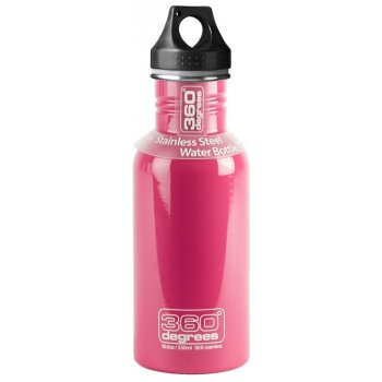 360° Stainless Drink Kids Bottle with Kids Flip Cap Pink 350 ml