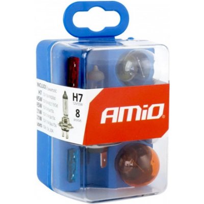 AMIO Sada halogenových žárovek a autopojistek 8ks H7 – Zboží Mobilmania