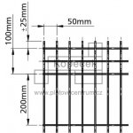 Svařovaný plotový panel BRAVO 3D bez povrchové úpravy 1230 mm s vodorovným prolisem | oko 50 × 200 mm | drát 5,0 mm