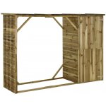ZBXL Zahradní kůlna na dříví a nářadí borovice 253 x 80 x 170 cm – HobbyKompas.cz