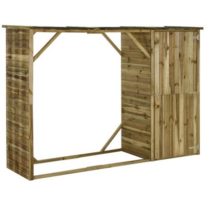 ZBXL Zahradní kůlna na dříví a nářadí borovice 253 x 80 x 170 cm – HobbyKompas.cz