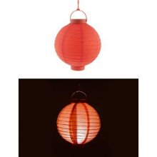 Lampion 20cm s LED světlem červený