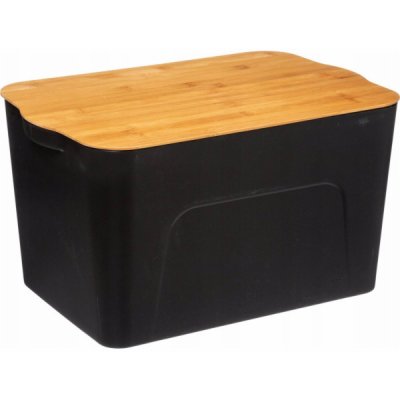 5five simply smart Kontejner s bambusovým víkem 24 l černý – Sleviste.cz