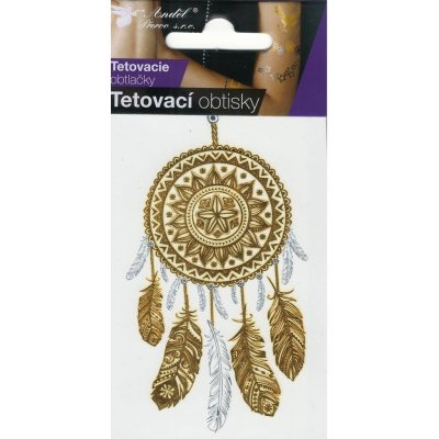 Tetovací obtisky Lapač snů zlato stříbrné 10,5 x 6 cm – Zboží Dáma