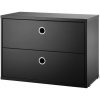 Regál a polička STRING Komoda Chest with Drawers 58 x 30 cm, Black Ash