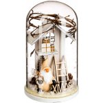 Atmosphera Skleněná kopule s dřevěným ornamentem 12,5 cm – Hledejceny.cz