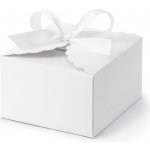 PartyDeco PartyDeco Krabičky na dárky - bílé se stuhou 10 ks – Zboží Dáma