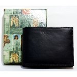 Kožená peněženka černá luxusní pánská z kvalitní pevné lesklé kůže – Zboží Mobilmania