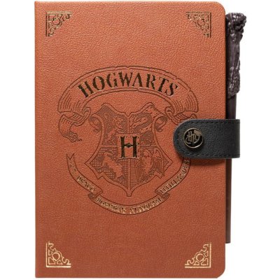 CurePink Poznámkový blok s propiskou Harry Potter: Erb Bradavic A5 14,8 X 21 cm CBA5001 – Zboží Mobilmania