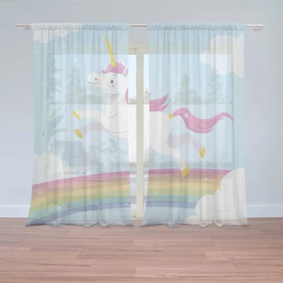 Sablio Záclony Jednorožec: 2ks 150x250cm – Zboží Mobilmania