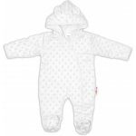 Baby Nellys Kombinézka/overálek MINKY s kapucí a oušky bílá – Zboží Dáma