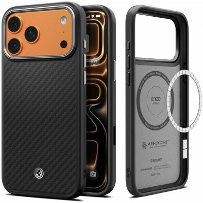 Spigen Enzo Aramid T Black Silver iPhone 17 Pro Max ACS09905 – Zboží Živě