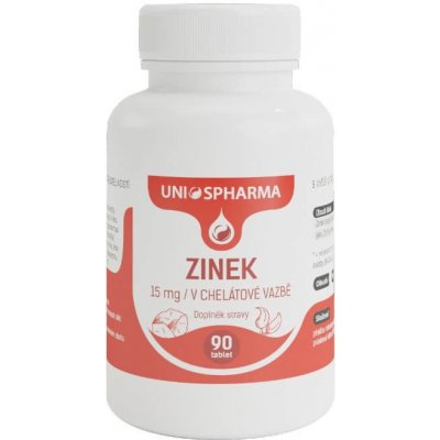 UniosPharma Zinek 15 mg v chelátové vazbě 90 tablet – Hledejceny.cz