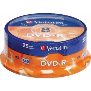 Verbatim DVD-R 4,7GB 16x, Advanced AZO, spindle, 25ks (22700723P)