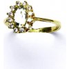 Prsteny Čištín zlatý Kate žluté zlato přírodní green ametyst čiré zirkony T 1480