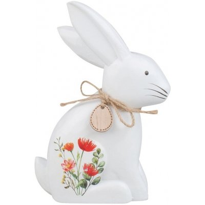 Dřevěný zajíc s květinovým vzorem na postavení 18 cm 3D – Hledejceny.cz