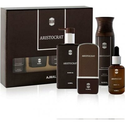 Aristocrat Him EDP 75 ml + deodorant 200 ml + olej na vousy 30 ml + sprchový gel 200 ml dárková sada – Zboží Mobilmania