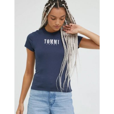 Tommy Jeans dámské tričko modré – Zboží Mobilmania