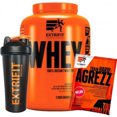 AKCE Extrifit 100% Whey Protein 2000 g + ZDARMA Šejkr 600 ml + Agrezz 20,8 g – Zboží Dáma
