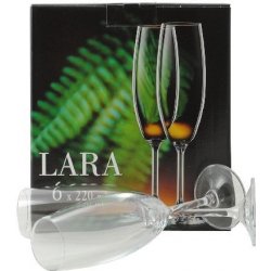 Crystalex sklenice na šampus flétna LARA 220ml 6ks