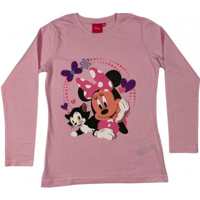 Setino dívčí tričko s dlouhým rukávem Minnie Mouse růžové