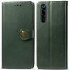 Pouzdro a kryt na mobilní telefon Sony PROTEMIO 16966 LEATHER BUCKLE Peňaženkový obal Sony Xperia 5 zelený