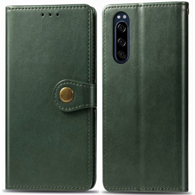 PROTEMIO 16966 LEATHER BUCKLE Peňaženkový obal Sony Xperia 5 zelený