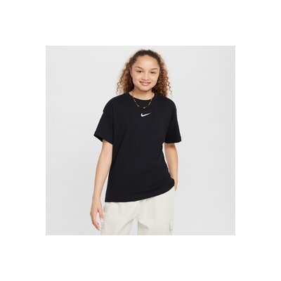 Nike Sportswear Essential Big Kids Girls T-Shirt 0197596847857 Černá – Zboží Dáma